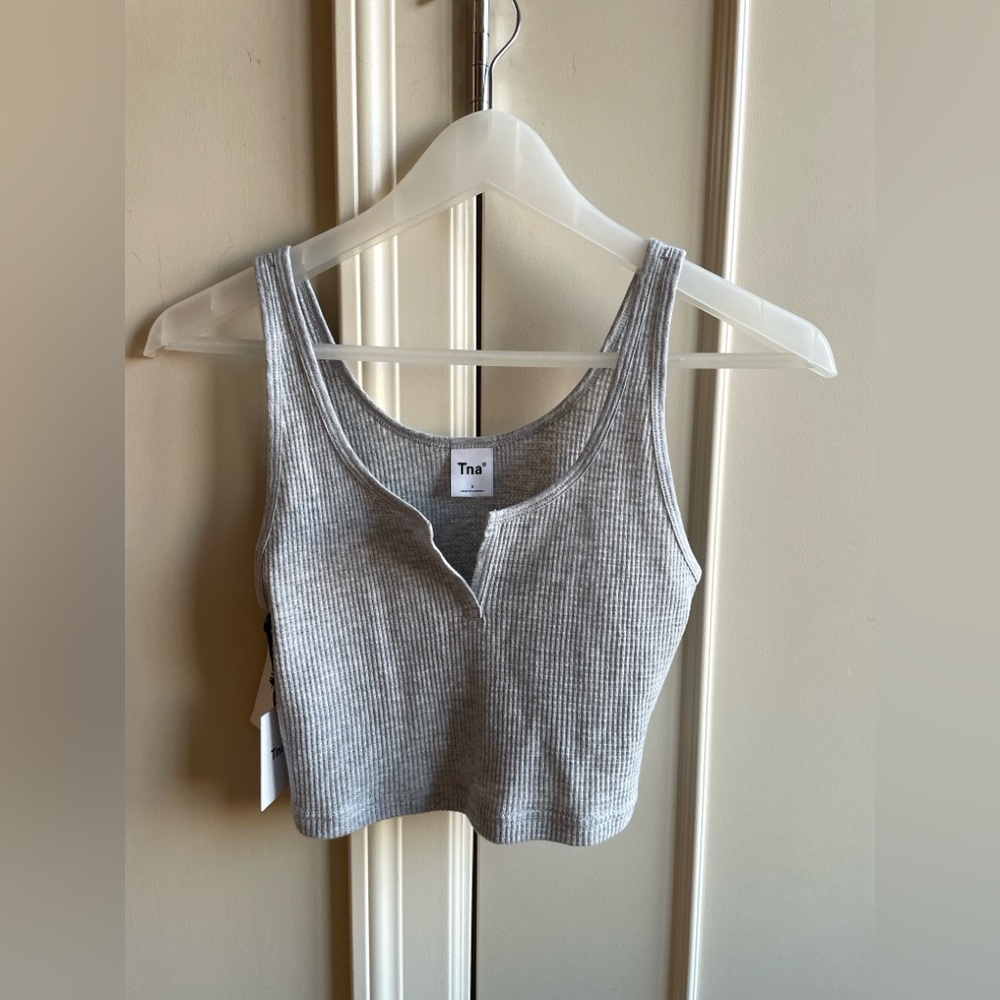 Tna Rayna Cropped Tank Top - Heather Chrome